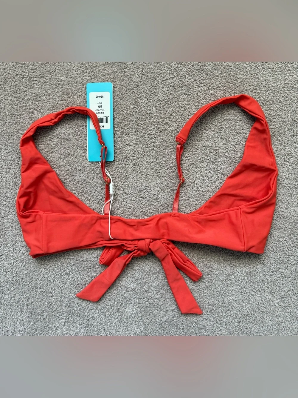 BEACH BUNNY - Skylar Wrap Swim Top - POPPY